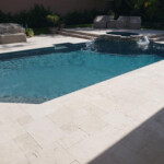 Aqua Blue Finish - French Pattern Shell stone deck - Blue Glass Tile Aqua Blue Finish - French Pattern Shell stone deck - Blue Glass Tile
